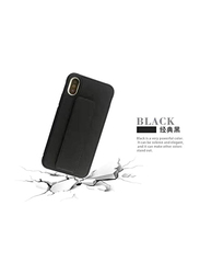 Apple iPhone 12/12 Pro 6.1-inch Mobile Phone Case Cover with Wristband Bracket Care Stand Support Magnet Holder, Black