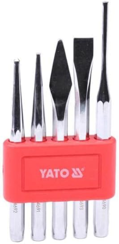 Yato 5-Piece Chisel and Punch Set, YT-4695, Silver