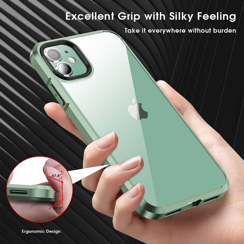 X-Level Apple iPhone 11 6.1-Inch Anti-Yellowing Scratch Resistant Heavy Duty Shockproof Protective Mobile Phone Case Cover, Green/Clear