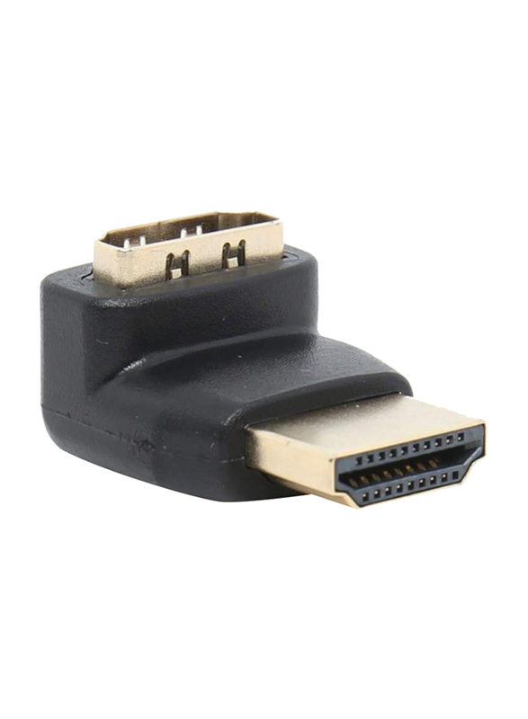 270 Degree HDMI Adapter, HDMI Male to HDMI Female, Black/Gold