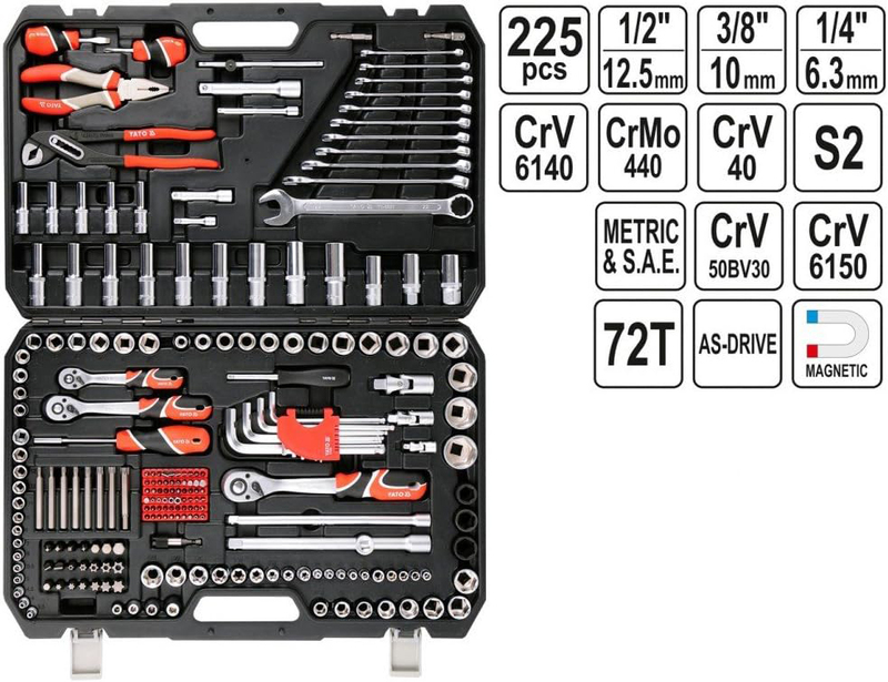 Yato Tool Kit Set, YT-38941, Multicolour