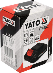 Yato Cordless Power Indicator with Battery Li-Ion 18V 2.0Ah, YT-82842, Black