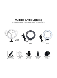 Trands Desktop LED Selfie Ring Light Stand, Black