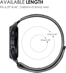 Nylon Loop Wrist Band for Samsung Galaxy Watch 46mm/Huawei Watch 22mm, Black