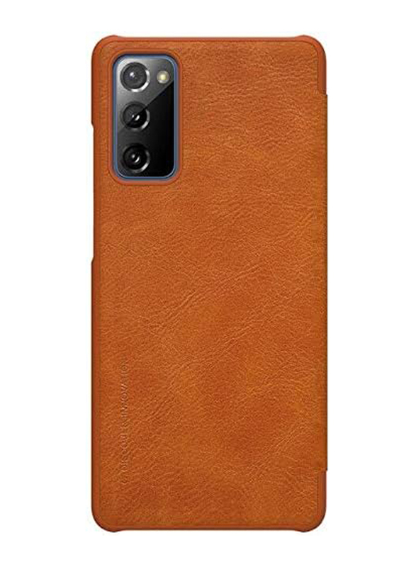 Nillkin Samsung Galaxy S20 Fe Luxury Leather Book Wallet Protective Flip Mobile Phone Case Cover, Brown