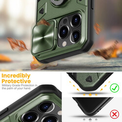 Nillkin Apple iPhone 13 Pro 6.1-Inch Slide Camera PC & TPU Impact-Resistant Bumpers Protective Mobile Phone Case Cover, Green