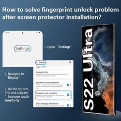 Samsung Galaxy S22 Ultra 5g HD Ultrasonic Fingerprint Support 3D Curved, Scratch Resistant, Bubble-Free 2 x Tempered Glass Screen Protector + 2 x Camera Lens Protector, Clear