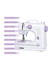 Portable Household Electric Sewing Machine, White