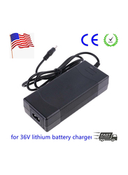 36V Lithium Battery Charger and Output 42V 2A Charger DC Plug for Electric Bike Scooter Power Supply Adapter, Black