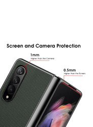 X-level Samsung Galaxy Z Fold 4 5G Strudy Carbon Fiber Heavy Duty Shockproof Hard PC Back Mobile Phone Case Cover Designed, Green