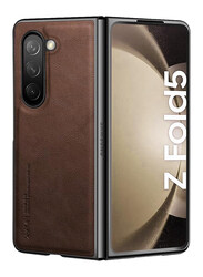 X-level Samsung Galaxy Z Fold 5 5G Ultra Thin PU Premium Leather Soft TPU Durable Shockproof Protective Classic Slim Mobile Phone Case Cover, Brown