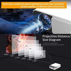 T5 Portable High Definition 1080P Projector, White