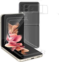 Samsung Galaxy Z Flip 3 5Gg 3 x Soft Front Screen Protector + 2 x Inside Camera Protector, Clear