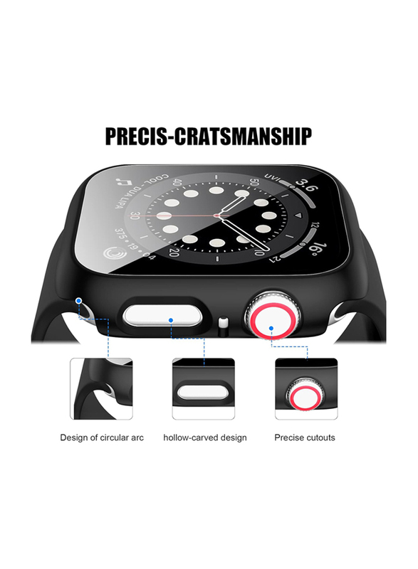 Anotch Full Coverage Hard PC HD Ultra-Thin Bumper Case with Tempered Glass Screen Protector for Apple Watch Series 9/8/7 & iWatch 9/8/7 41mm, 14 Pieces, Multicolour