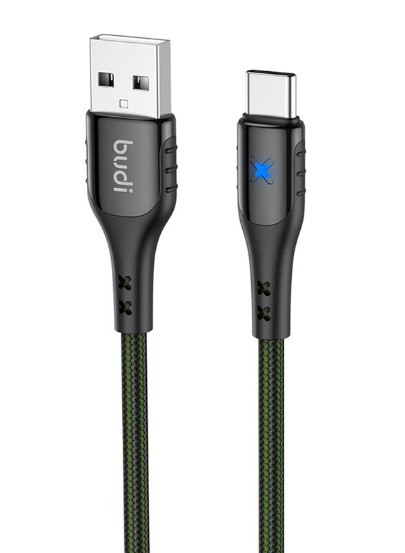 

Budi Type-C Sync/Charge Cable with Auto Disconnect, USB Type-C to USB Type A for Smartphones/Tablets, Black