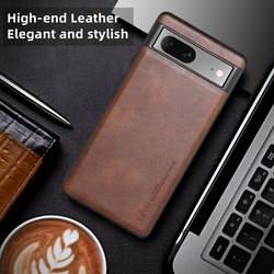 X-level Google Pixel 7 5G (2022) Ultra-Thin Slim Premium PU Leather Elegant Soft TPU Bumper Shockproof Protective Mobile Phone Case Cover, Brown