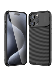 Nillkin Apple iPhone 15 Pro Camshield Pro Hard PC and TPU Bumper Slim Shockproof Mobile Phone Case Cover with Sliding Camera Lens Protection, Black