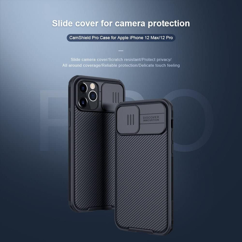 Nillkin Apple iPhone 12/ iPhone Pro 6.1 Inch CamShield with Camera Slide Protective Case Cover, Black