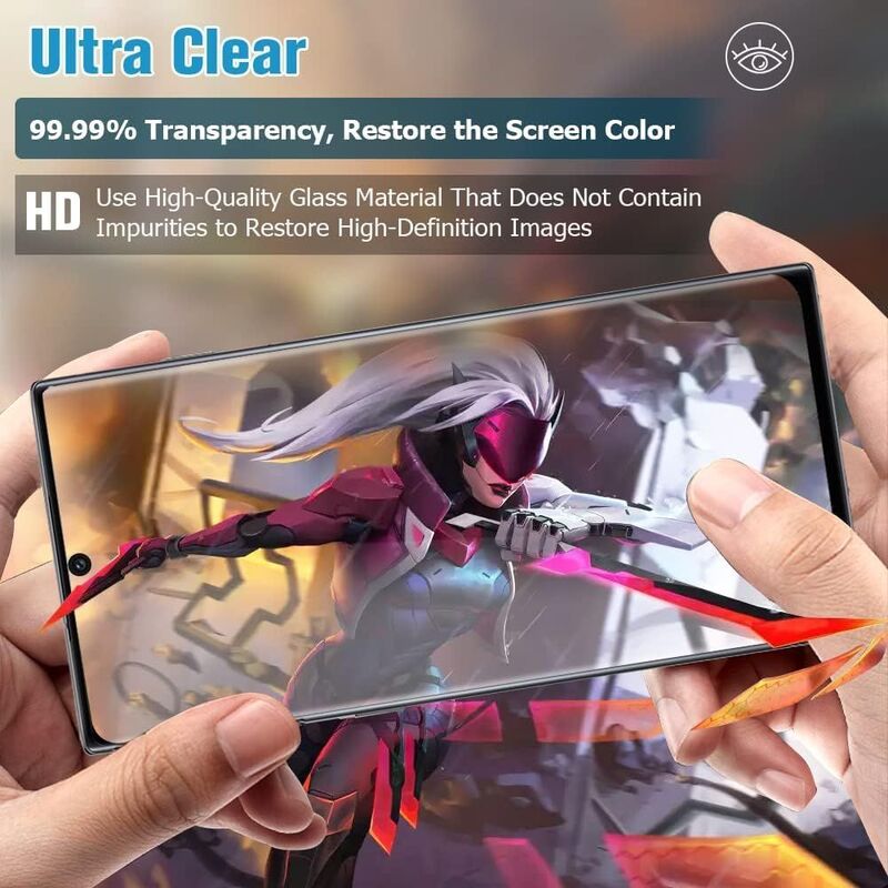 6.9-inch Samsung Galaxy S20 Ultra 5g Scratch Resistant 9H Hardness Fingerprint Unlock Ultra HD 2 x Tempered Glass Screen Protector + 2 x Camera Lens Protector, Clear