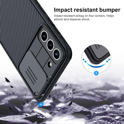 Nillkin Samsung Galaxy S21 Fe Anti-Drop Slim Stylish Sliding Camera Protector Mobile Phone Case Cover, Black