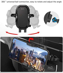 Yesido Universal Car Phone Holder CD Slot Port Flexible Design Mount Bracket Silicone for All Smartphone, Black