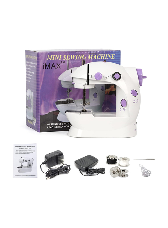 Portable Multi-Function Electric Mini Sewing Machine, White