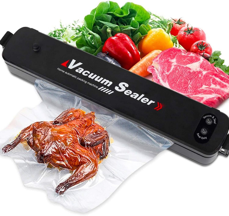 Automatic Vacuum Sealer Machine with Intelligent LED Indicator Lights, Black