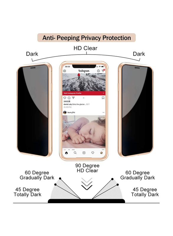 Kmambag Apple iPhone 13 Magnetic Anti Peep Magnetic Adsorption Double-Sided Privacy Screen Protector Metal Bumper Mobile Phone Back Case Cover, Silver