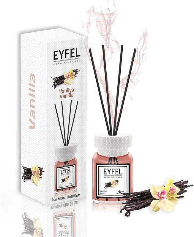 

Eyfel Vanilla Reed Diffuser Set 120ML Premium Long-Lasting Fragrance with Elegant Diffuser Sticks for Bathrooms, Living Spaces, Offices, Shops & Showrooms