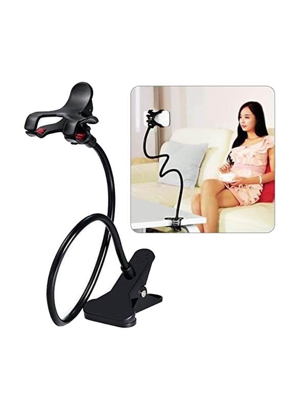 Universal Flexible Lazy Bracket Mobile Phone Stand Holder Car Bed Desk, Black