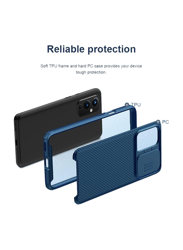 Nillkin OnePlus 9 Cam Shield Pro Protection Mobile Phone Case Cover with Slide Camera, Blue