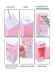 R H Lifestyle Hello Kitty Cartoon ATM Piggy Bank with Password, Pink/White