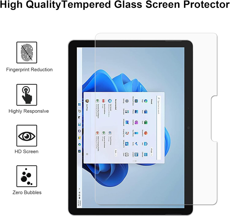 Microsoft Surface Pro 8 9H Tempered Glass Screen Protector, 2 Pieces, Clear