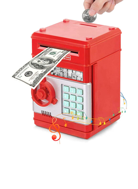 

Generic Electronic Password Piggy Bank Mini ATM Cash Coin Money Box for Children Boys & Girls, Red