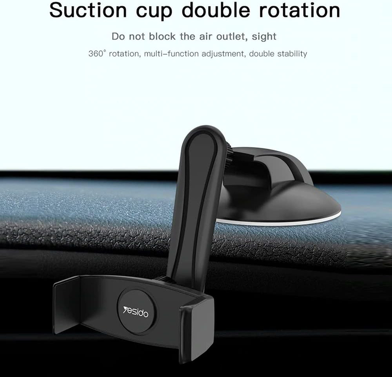 Yesido C43 Smart Car Holder for All Smartphones, Black