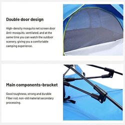 Double Layer Portable Outdoor Camping Tent, 4 Person, Green