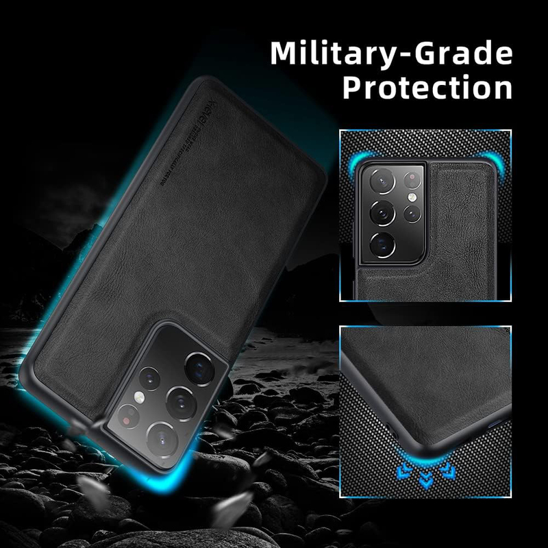 X-Level Samsung Galaxy S21 Ultra 5G 6.8-Inch Anti-Scratch Soft TPU Bumper Shockproof Protective Mobile Phone Case Cover, Black