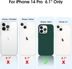 X-Level Apple iPhone 14 Pro 6.1-Inch 2022 Ultra-Thin Slim Soft Gel Rubber with Camera Protection Silicone Dynamic Series Case Cover, Midnight Green