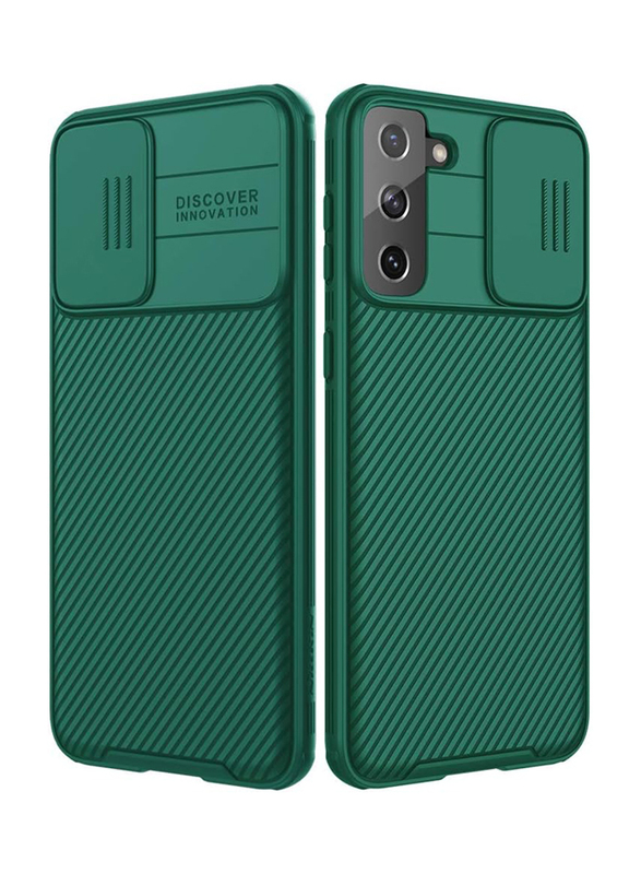 Nillkin Samsung Galaxy S21 Plus 6.7 Inch CamShield Pro Slider Camera Close & Open Double Layered Protection TPU + PC Case Cover, Dark Green