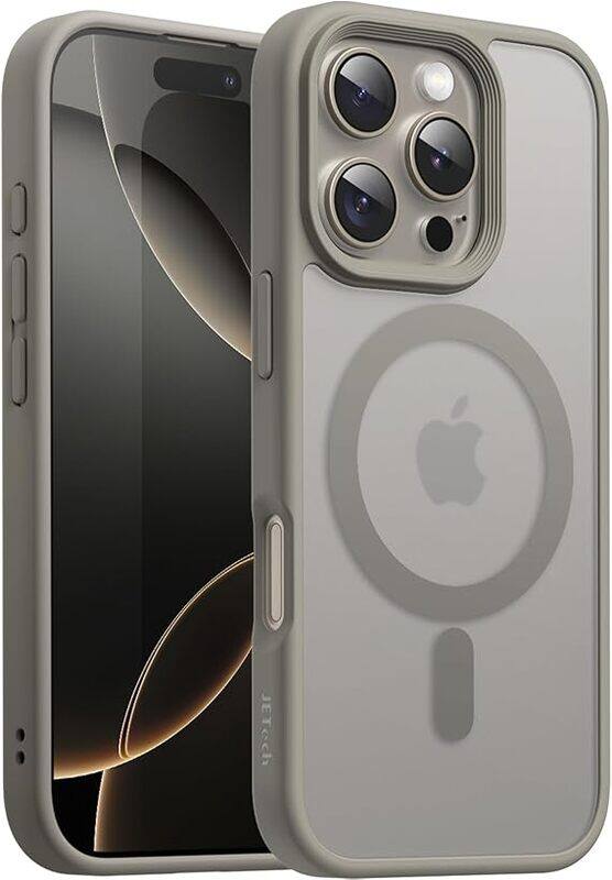 

Generic Magnetic Case for iPhone 15 pro max Compatible with MagSafe, Translucent Matte Back Camera Lens Full Protection Slim Shockproof Phone Cover grey
