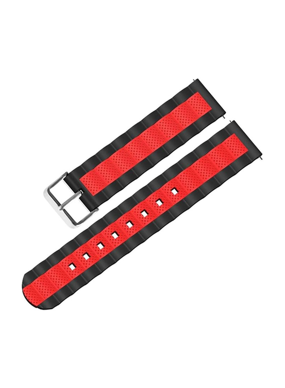 Replacement Silicone Watch Band Straps for Xiaomi Huami Amazfit Bip Youth Watch, Black/Red