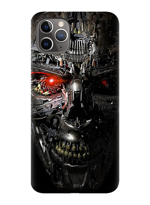 Apple iPhone 11 Pro Max Protective TPU Mobile Phone Case Cover with Terminator Robot Design, Black