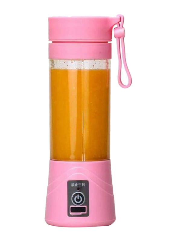 Portable Rechargeable Battery Juicer, 2000W, Pink/Clear