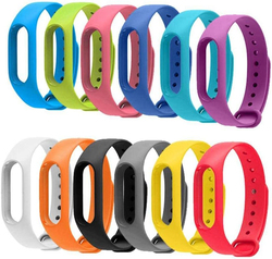 Veryfit TPE Flexible Colourful Gadget Replacement IP67 Band for Xiaomi Mi 2, 12 Pieces, Multicolour