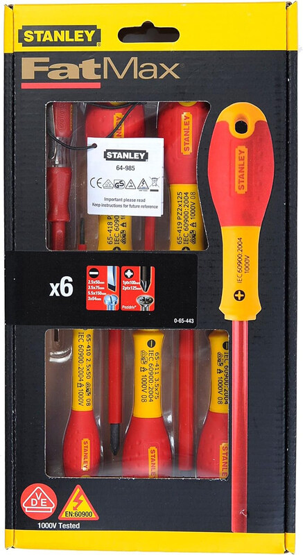 

Stanley Insulated Screwdriver Tool Set, 0-65-443, Multicolour