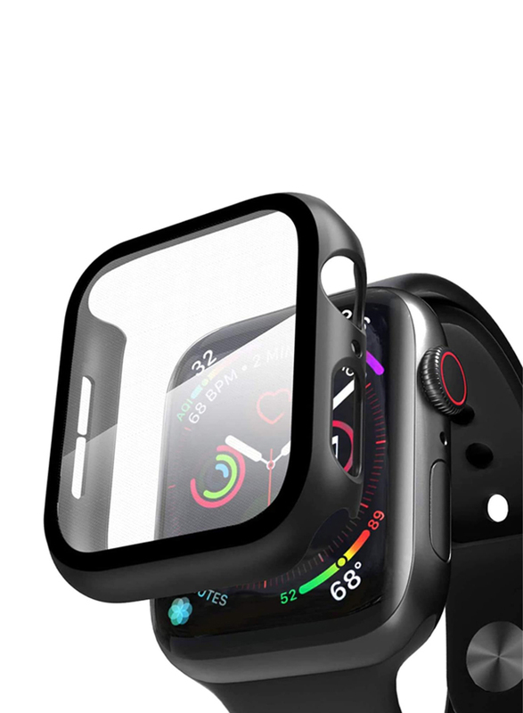 

Generic Screen Protector with Case for Apple Watch 44mm, Black/Clear