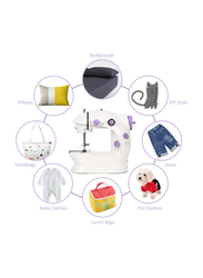 Portable Multi-Function Electric Mini Sewing Machine, White