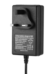 42V 1A Multi-Function Power Adapter 100-240V Scooter Battery Charger Power Supply Adapter with UK Plug, Black