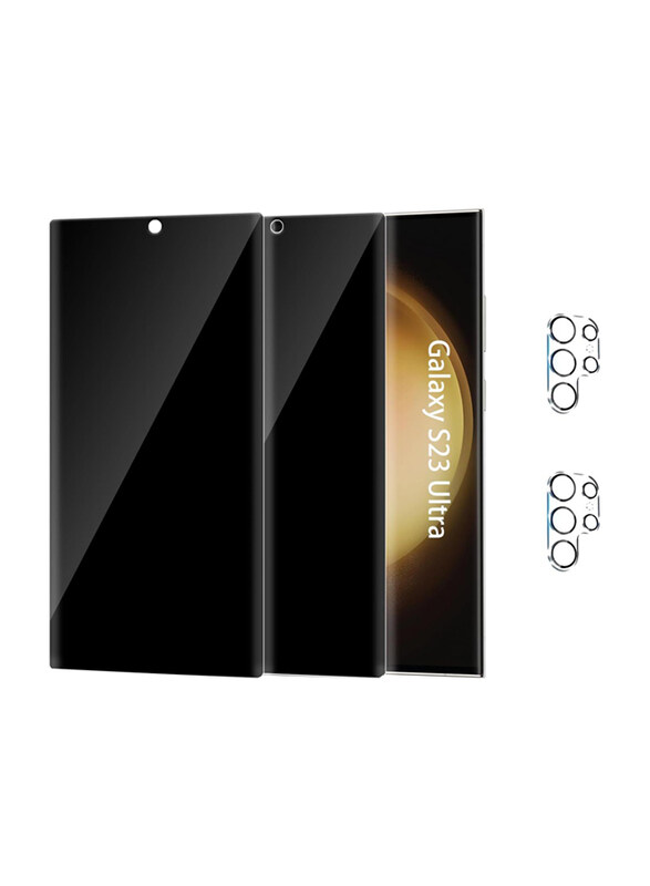 

Generic Samsung Galaxy S23 Ultra 5g Privacy 9H Anti Scratch, 3D Curved, Bubble Free, Case Friendly 2 x Tempered Glass Screen Protector + 2 x Camera Lens Prote