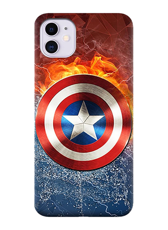 Apple iPhone 11 TPU Shield Of Captain America Pattern Mobile Phone Case Cover, Multicolour